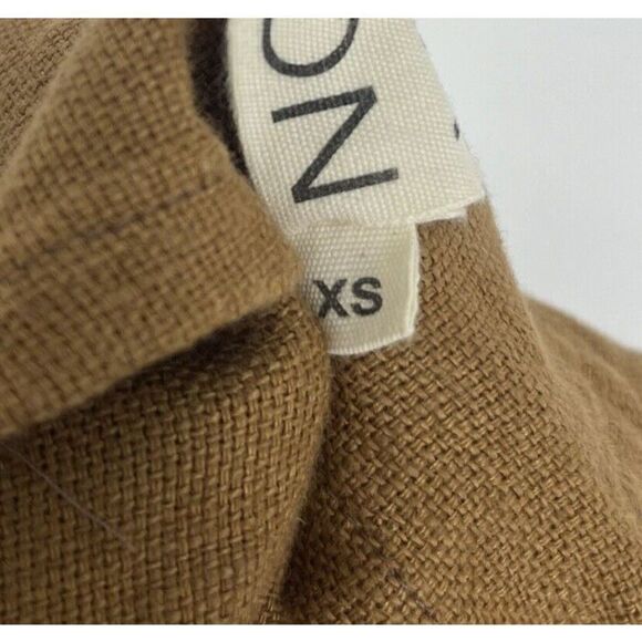 Beaton Linen Overalls Size XS Womens Brown Slip On Pocket Pants Canada Lagenlook - Picture 9 of 11